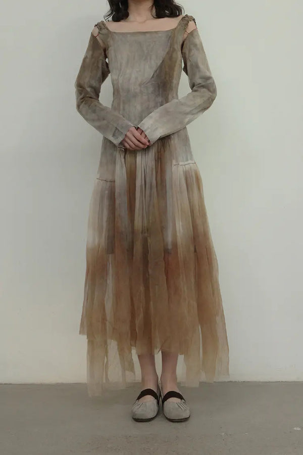 MUTEDANCE Square Neck Silk Dress MD20FW03